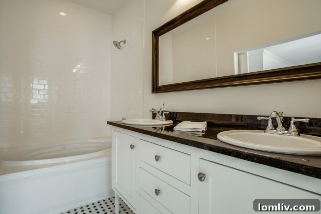 Bathroom vanity with modern fixtures
