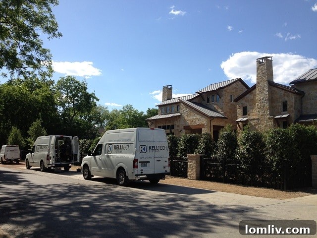 Yu Darvish's new home security setup in Dallas with multiple security trucks present