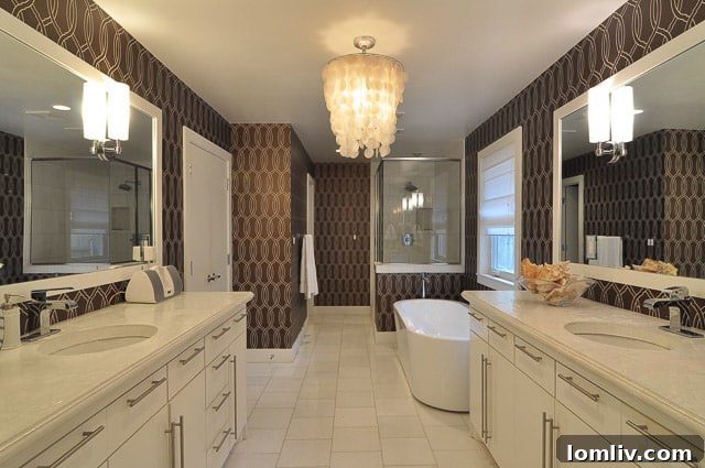 Sunday Six Hundred: From Their Playbook to Ours 7 Luxurious Master Bathroom with Designer Tub and Dual Marble Vanities