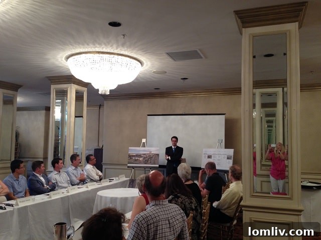 Joel Behrens of Trammell Crow discussing the Sam's Club development