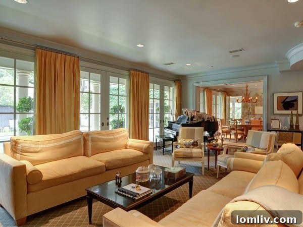 Elegant formal living room at 4465 Rheims Place, Highland Park