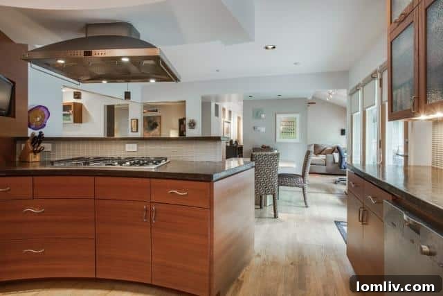 9623 Athlone Modern Kitchen with Integrated Appliances and Makore Cabinetry