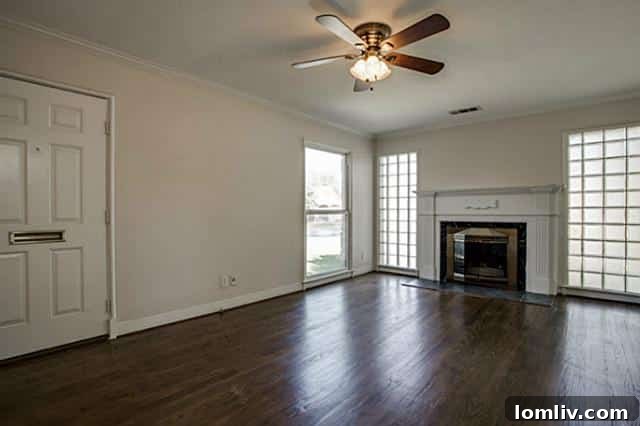 Wilshire Heights Darling: Perfectly Updated, Cozy & Move-in Ready 3 Spacious Living Room with Hardwood Floors and Original Archways