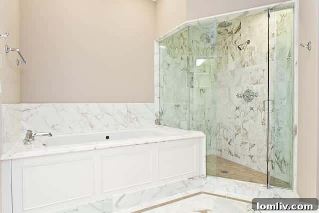 Elegant master bathroom with dual vanities and modern fixtures in unit #904