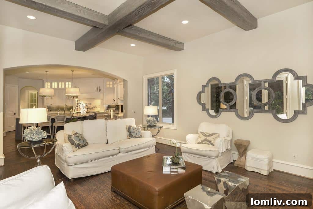 Spacious Family Room with Elegant Furnishings