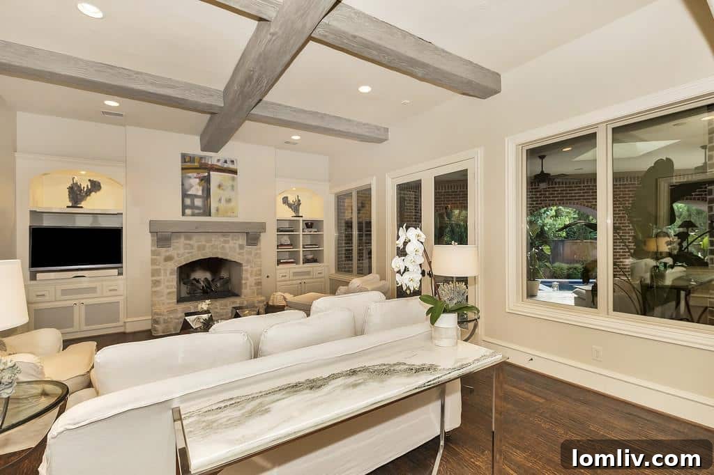 Cozy Family Room Area with Fireplace