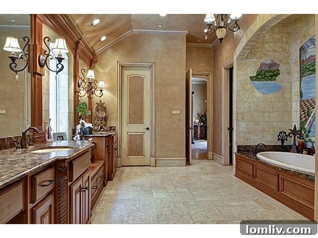 Luxurious Master Bathroom with Dual Vanities and Large Mirror