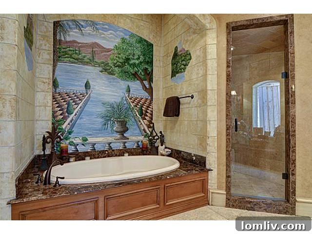 Artistic Mural Feature in Master Suite