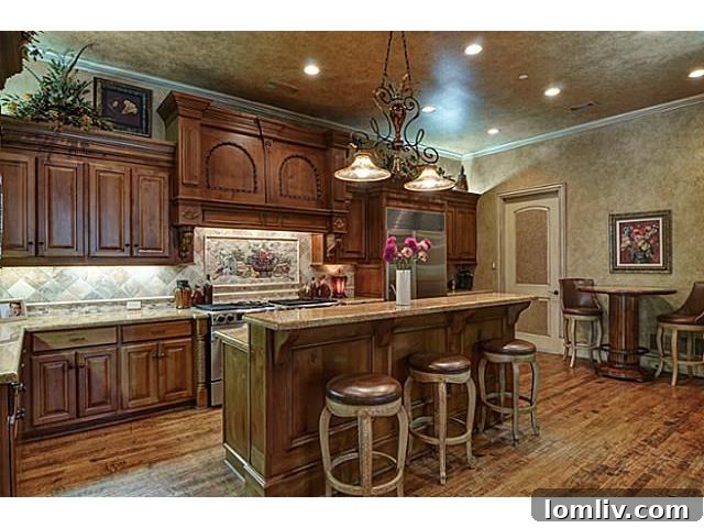 Modern Gourmet Kitchen with Island and Bar Seating