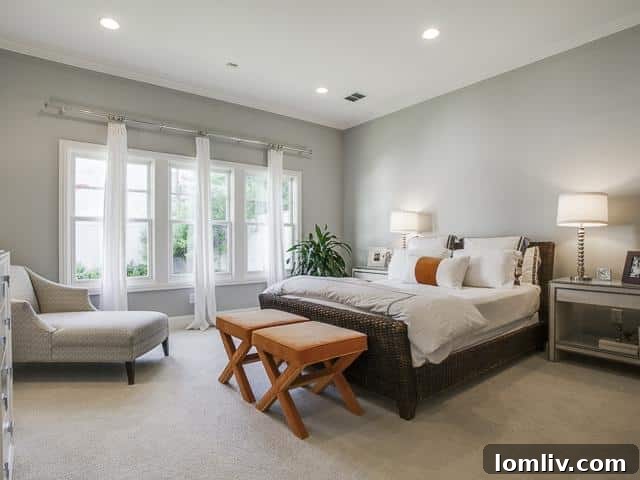 7525 Villanova Master Bedroom - Spacious Retreat with Yard View
