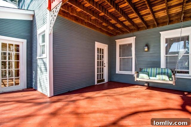 The spacious deck at 4826 Swiss Avenue, ideal for outdoor dining and relaxation.