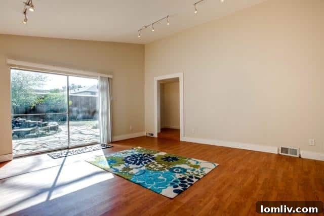 The cozy living area of the guest house at 4826 Swiss Avenue, perfect for visitors.