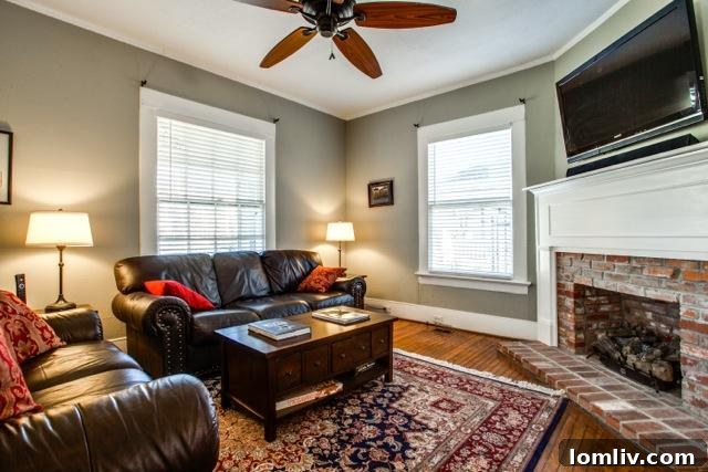 The spacious living room at 4826 Swiss Avenue, perfect for relaxation and entertaining.
