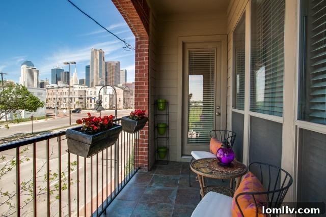 Charming balcony perfect for a quiet evening at 912 S. Cesar Chavez Blvd