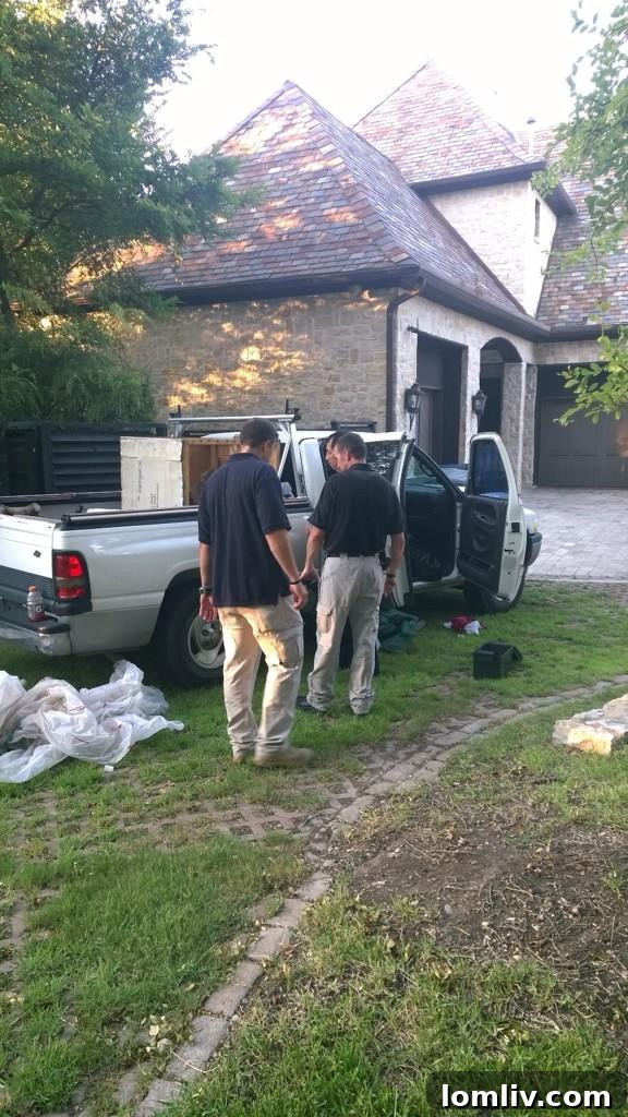 Close-up of damage at the North Dallas scene.