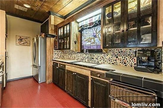 Colorful Kitchen with Mosaic Backsplash
