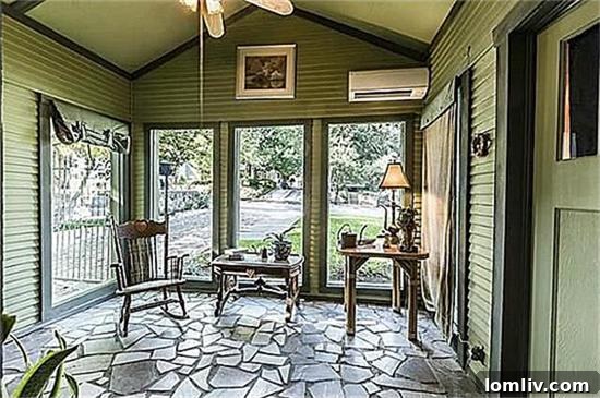 Versatile Sunroom with Stone Floor