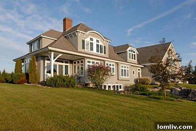 Rockport, Maine luxury home exterior, shingle style architecture