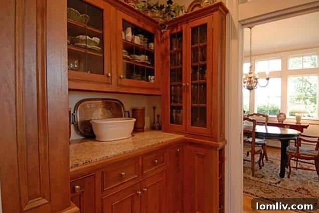 Spacious butler's pantry in a luxury Maine home