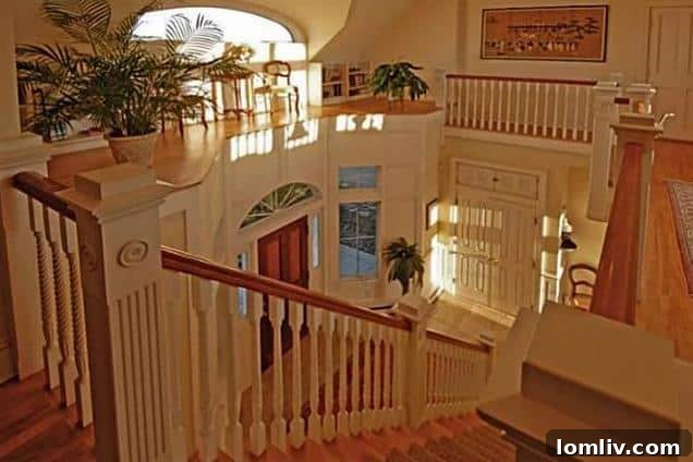 Elegant staircase in a Rockport, Maine luxury residence