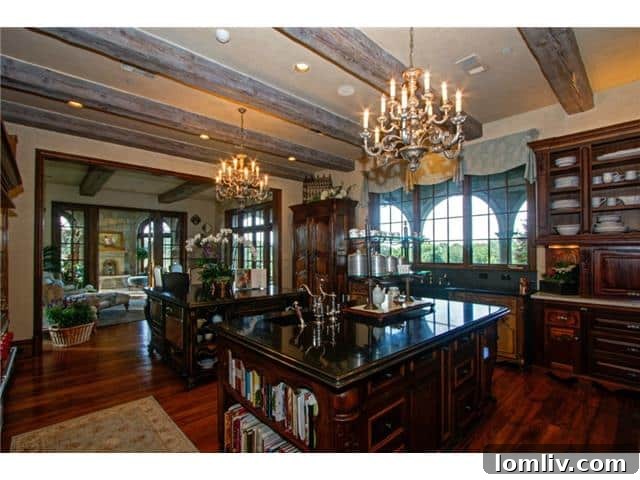 Former Texas Ranger Kenny Rogers' Grand Westlake Mansion Hits Market for $14.7 Million 8 Custom Woodwork Library