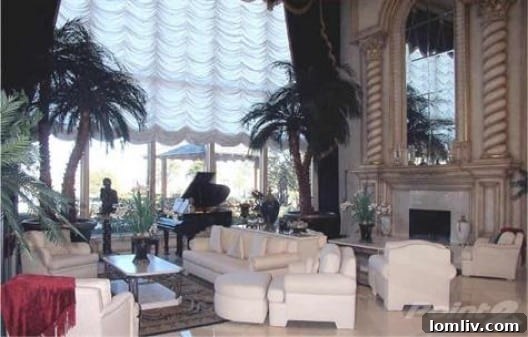 The lavish living room of Deion Sanders' former Prosper mansion