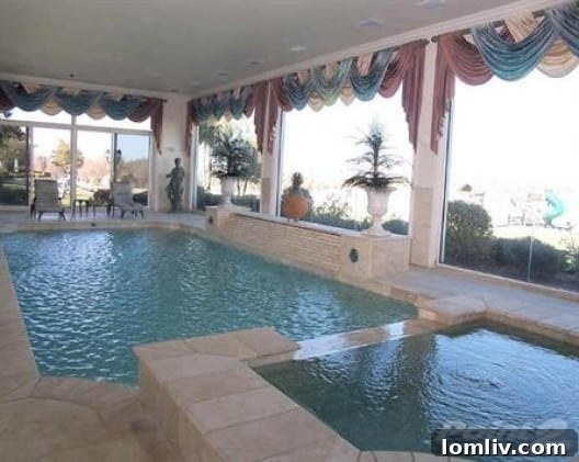 The stunning pool area and outdoor oasis at Deion Sanders' Prosper estate