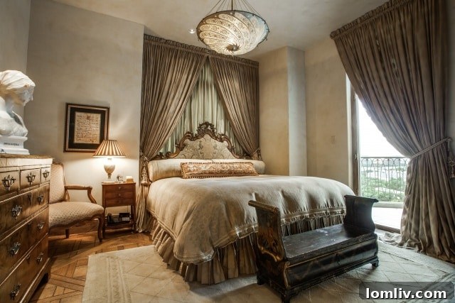 Living Room with Fireplace and Views