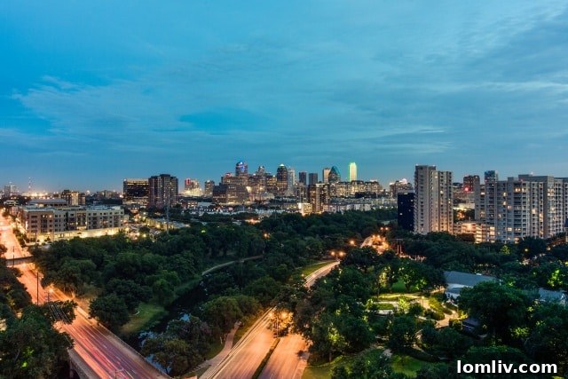 Elegant Living Room with Panoramic Dallas Views