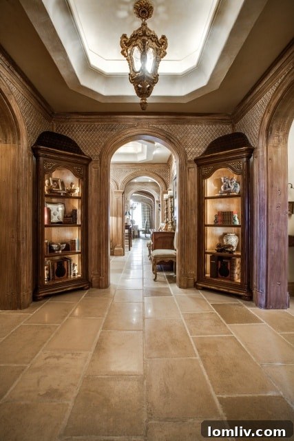Luxurious Bathroom with Hand-Carved Walnut Paneling