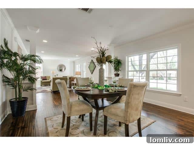 Modern dining area seamlessly connected to the living space, perfect for entertaining.