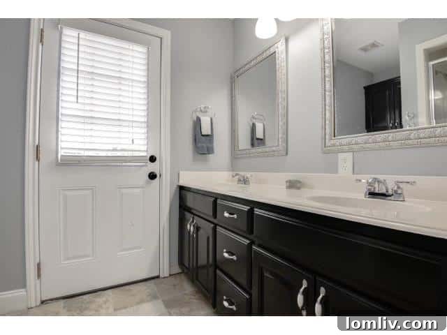 Convenient bathroom with direct outdoor access, perfect for poolside use