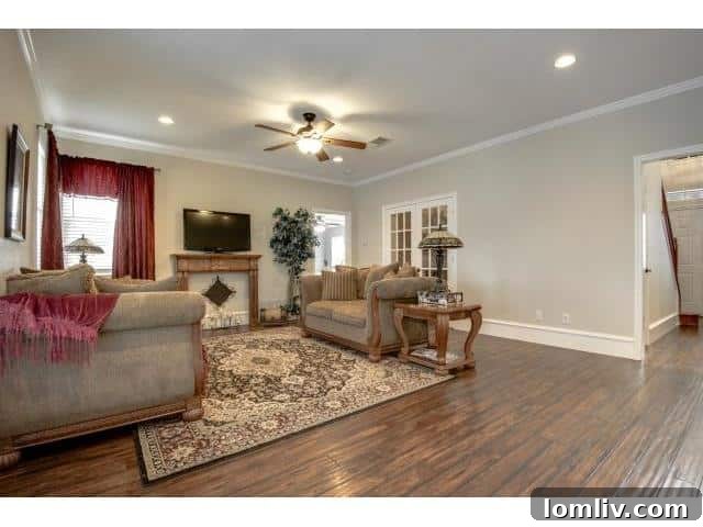 Comfortable family room with a welcoming atmosphere and abundant natural light