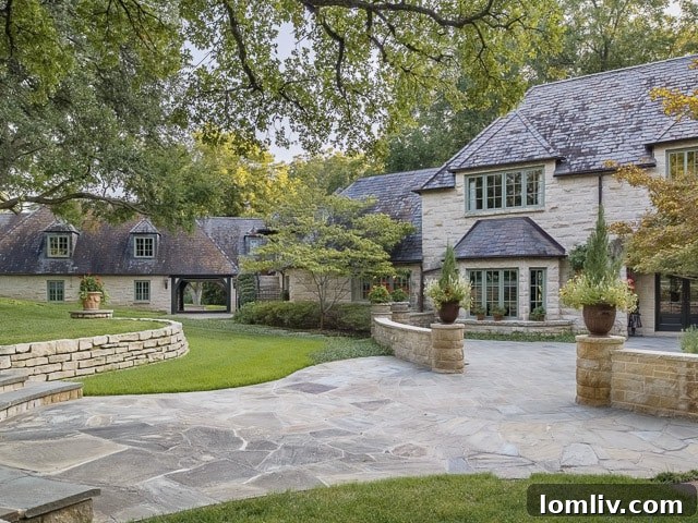 Lush patio and outdoor living space at Lee Trevino's Preston Hollow estate