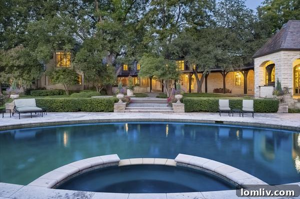 Sparkling swimming pool, part of the luxurious outdoor amenities