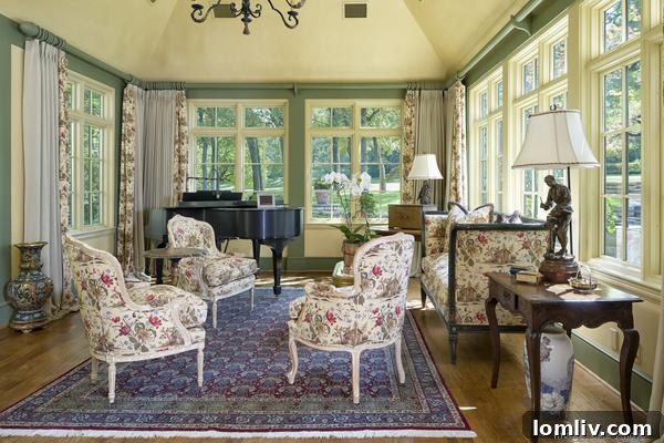 Spacious and elegant living room at Lee Trevino's Dallas residence