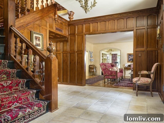 Grand foyer with impressive architectural details