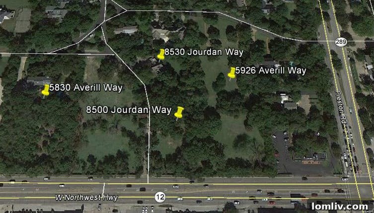 Map of Mark Cuban's Acquired Properties and Surrounding Area in Preston Hollow