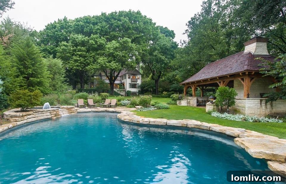 Jackson House Pool: Lush and classic grounds hosting Preservation Dallas' Patron Party