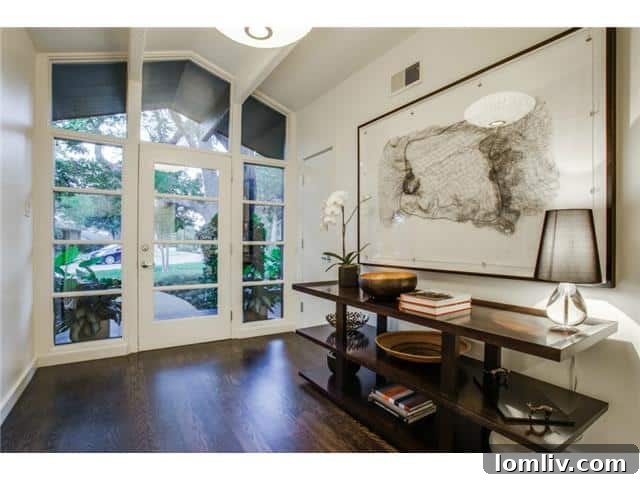 Inviting Foyer of Mid-Century Modern Home