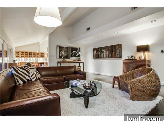 Comfortable Family Room with Modern Fireplace