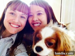 Nina Pham and Bentley posing together post-reunion