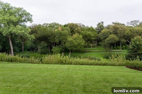 Expansive Grounds and Landscaping Beck House Dallas