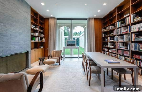 Second View of Library Philip Johnson Beck House