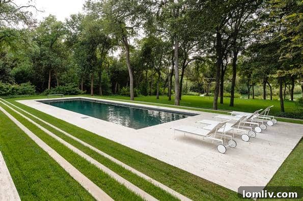 Pool View from Beck House Philip Johnson Dallas