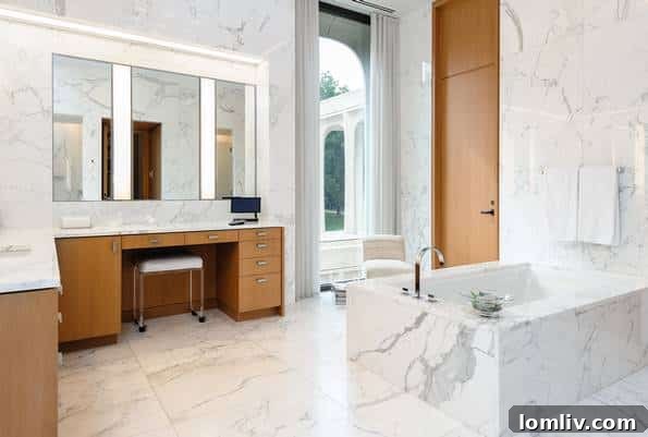 Master Bathroom Design in Philip Johnson Beck House