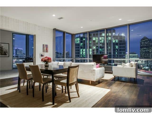 Elegant dining area with panoramic views at The House