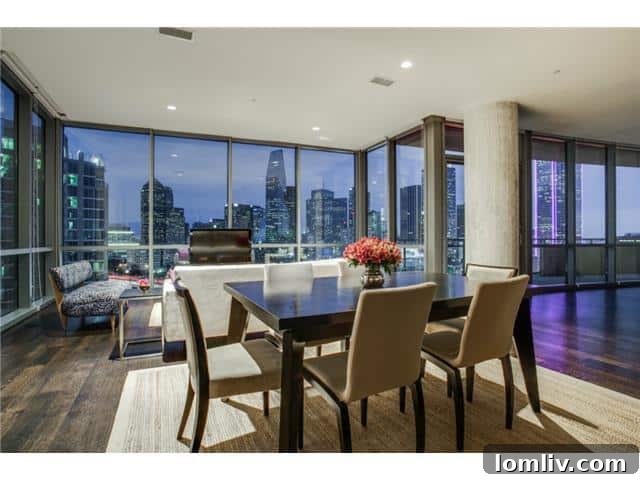 Breathtaking Dallas city views from a luxury condo