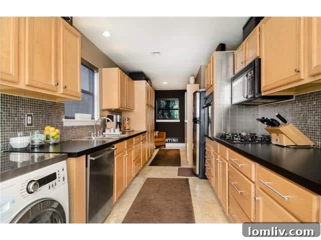 Beautiful Galley Kitchen with Breakfast Area in Dallas Bungalow