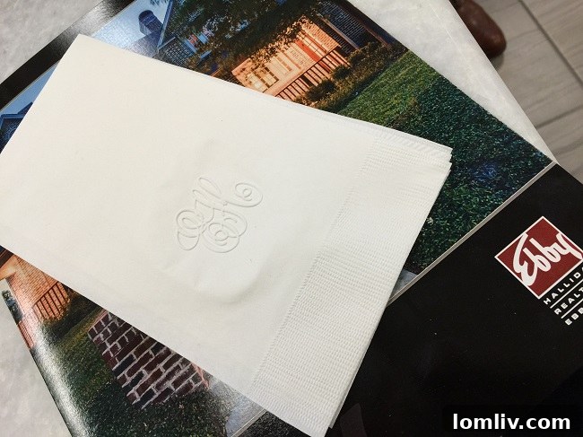 Ebby Halliday Monogrammed Paper Napkins in Southlake Office